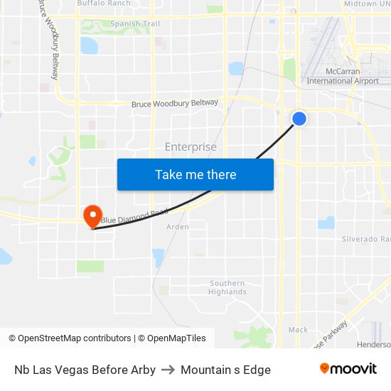 Nb Las Vegas Before Arby to Mountain s Edge map