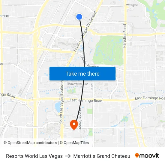 Resorts World Las Vegas to Marriott s Grand Chateau map
