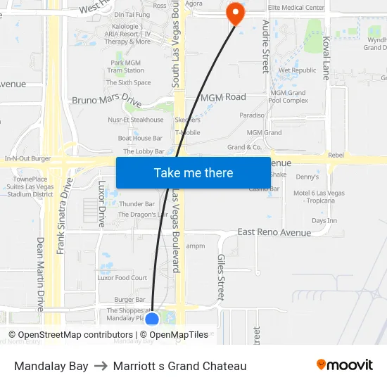 Mandalay Bay to Marriott s Grand Chateau map
