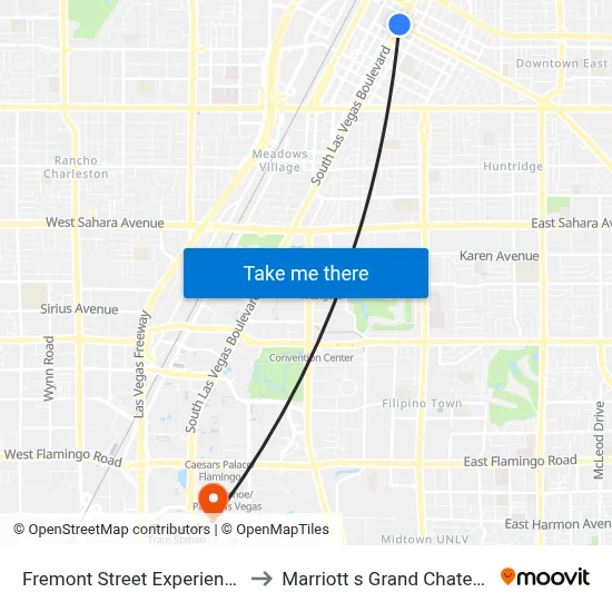 Fremont Street Experience to Marriott s Grand Chateau map