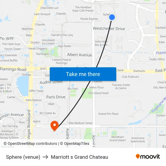 Sphere (venue) to Marriott s Grand Chateau map