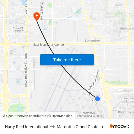 Harry Reid International to Marriott s Grand Chateau map