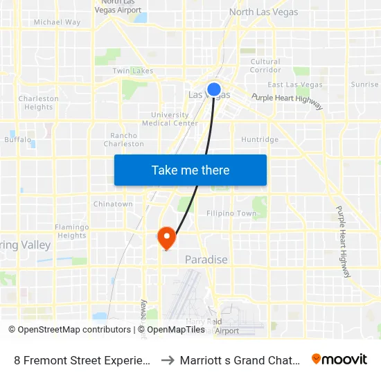 8 Fremont Street Experience to Marriott s Grand Chateau map