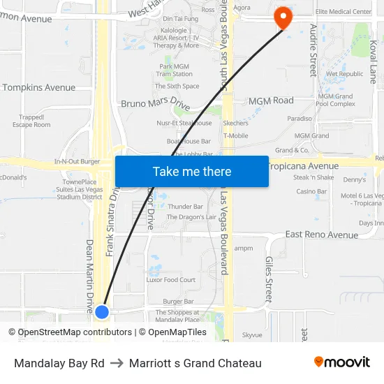 Mandalay Bay Rd to Marriott s Grand Chateau map