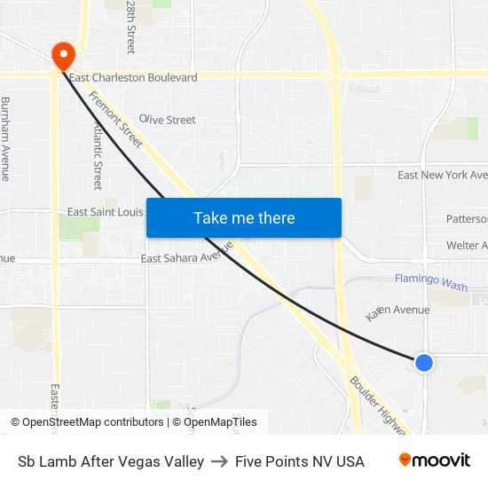Sb Lamb After Vegas Valley to Five Points NV USA map