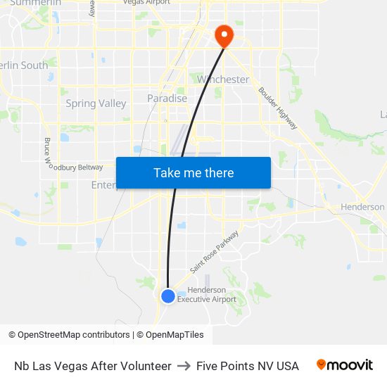 Nb Las Vegas After Volunteer to Five Points NV USA map