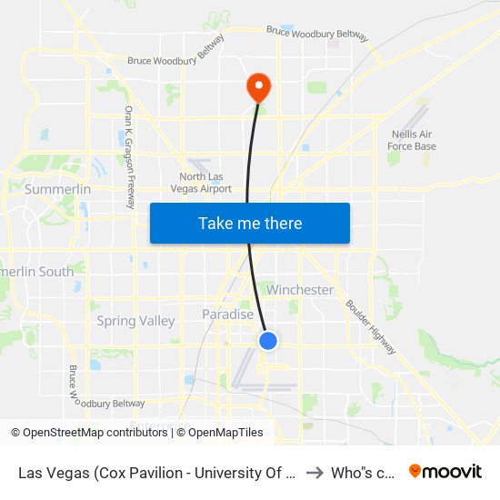 Las Vegas (Cox Pavilion - University Of Nevada, Las Vegas) to Who"s cooking map