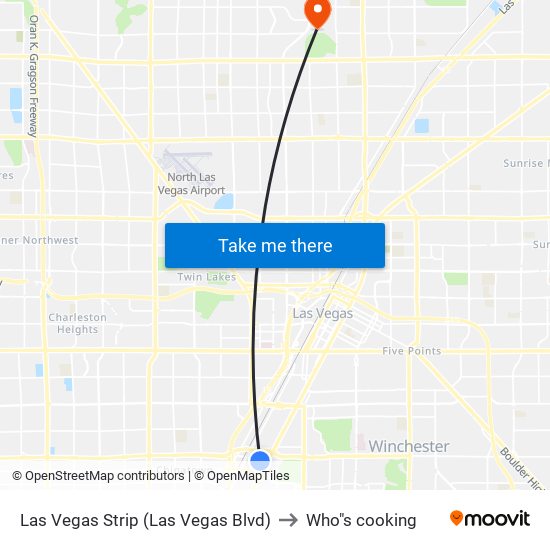 Las Vegas Strip (Las Vegas Blvd) to Who"s cooking map