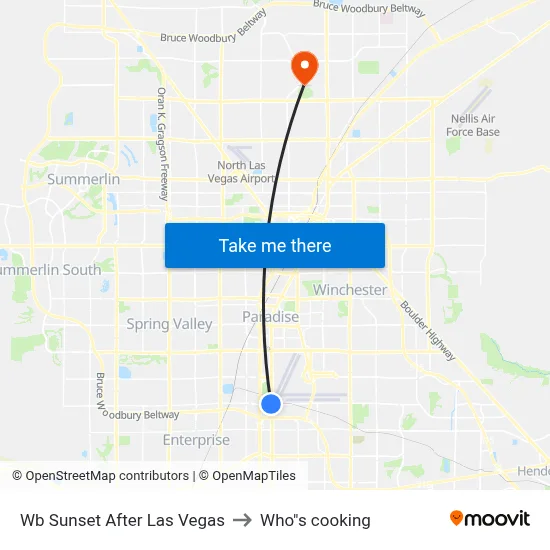 Wb Sunset After Las Vegas to Who"s cooking map
