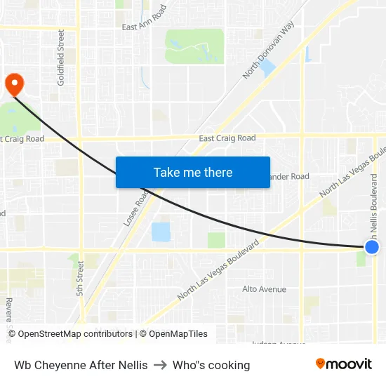 Wb Cheyenne After Nellis to Who"s cooking map