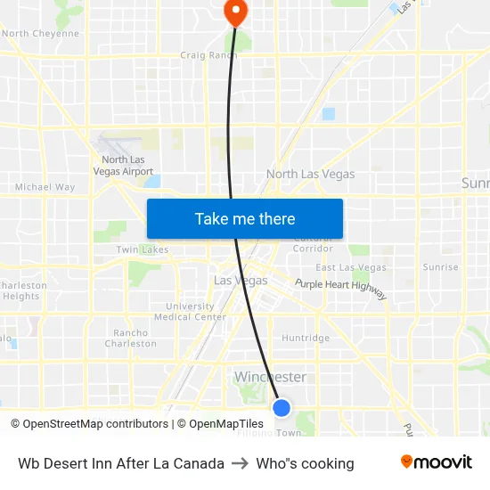 Wb Desert Inn After La Canada to Who"s cooking map