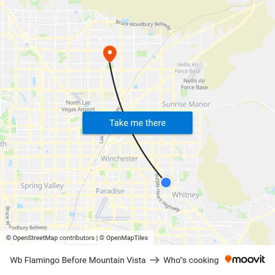 Wb Flamingo Before Mountain Vista to Who"s cooking map