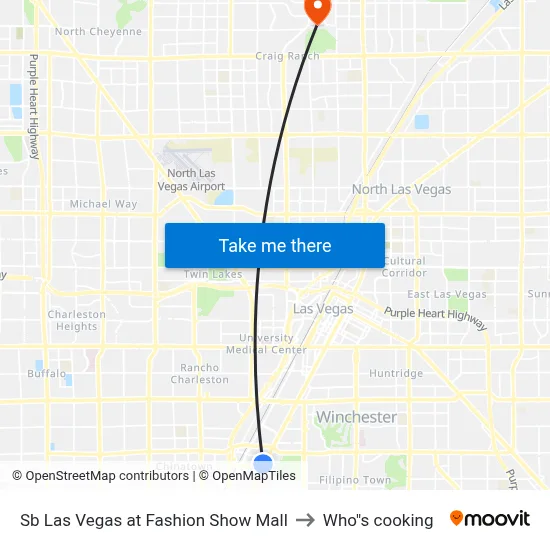 Sb Las Vegas at Fashion Show Mall to Who"s cooking map