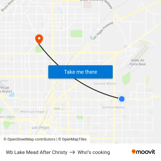 Wb Lake Mead After Christy to Who"s cooking map