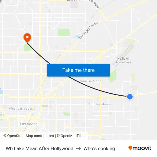 Wb Lake Mead After Hollywood to Who"s cooking map