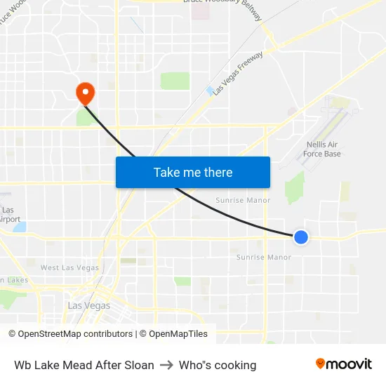 Wb Lake Mead After Sloan to Who"s cooking map