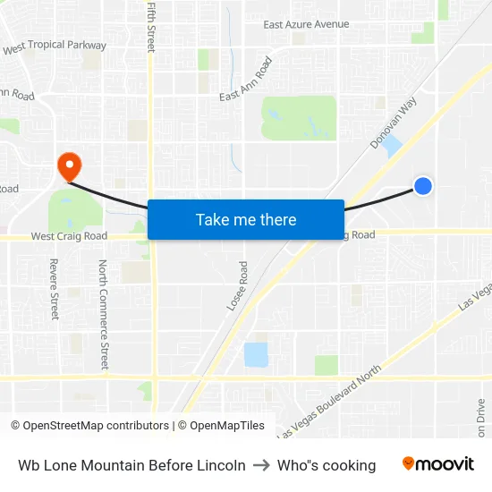 Wb Lone Mountain Before Lincoln to Who"s cooking map