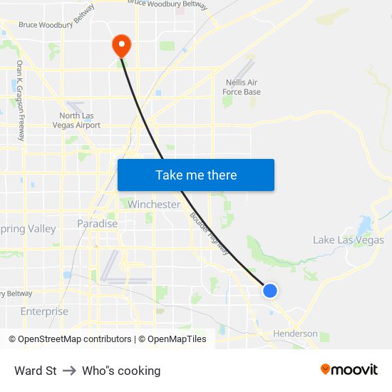 Ward St to Who"s cooking map