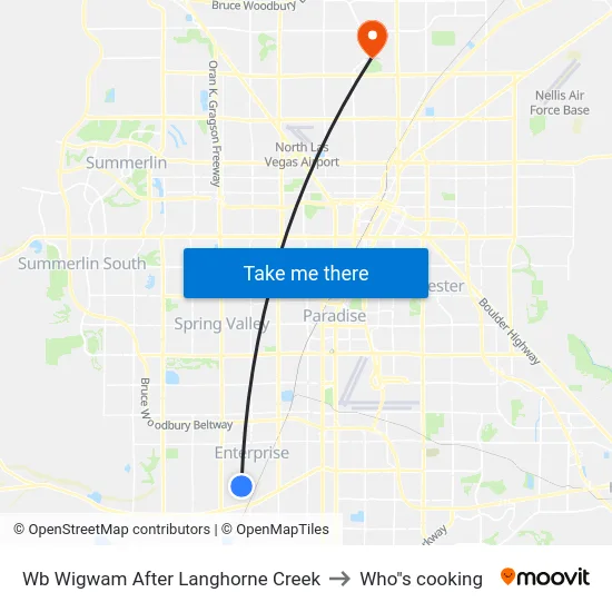 Wb Wigwam After Langhorne Creek to Who"s cooking map