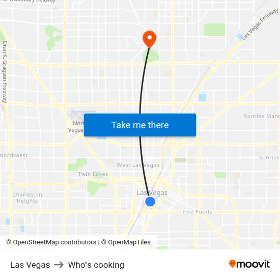 Las Vegas to Who"s cooking map