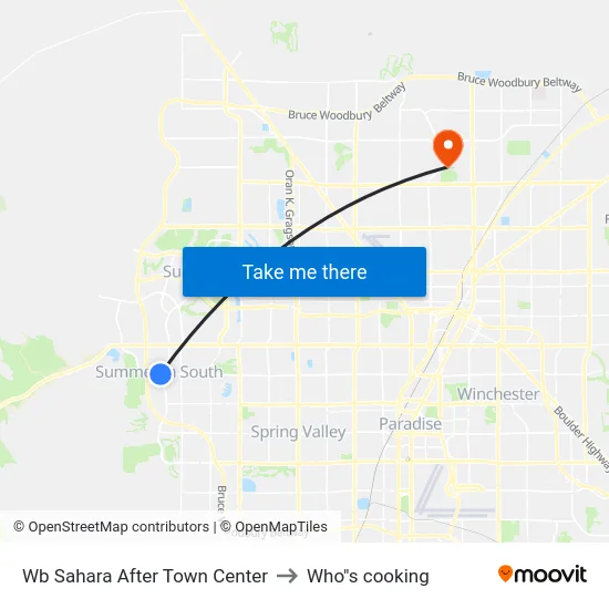 Wb Sahara After Town Center to Who"s cooking map