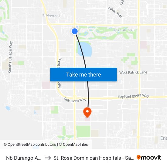 Nb Durango After Reno to St. Rose Dominican Hospitals - San Martin Campus map