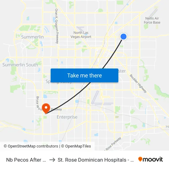 Nb Pecos After Lake Mead to St. Rose Dominican Hospitals - San Martin Campus map