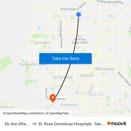 Eb Ann After Valley to St. Rose Dominican Hospitals - San Martin Campus map