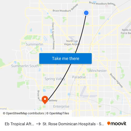 Eb Tropical After Revere to St. Rose Dominican Hospitals - San Martin Campus map