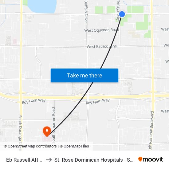 Eb Russell After Tenaya to St. Rose Dominican Hospitals - San Martin Campus map