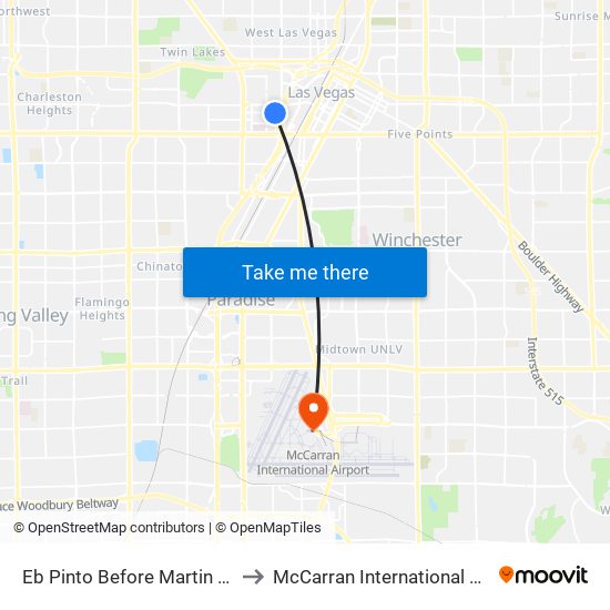 Eb Pinto Before Martin L King to McCarran International Airport map
