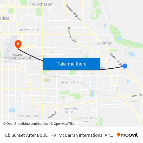 Eb Sunset After Boulder to McCarran International Airport map