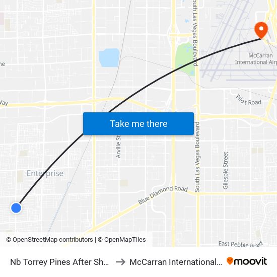 Nb Torrey Pines After Shelbourne to McCarran International Airport map