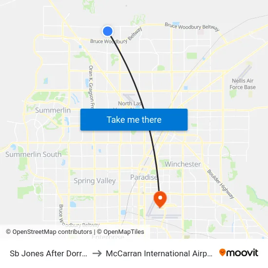 Sb Jones After Dorrell to McCarran International Airport map