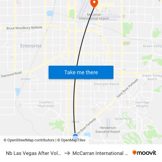 Nb Las Vegas After Volunteer to McCarran International Airport map