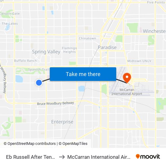 Eb Russell After Tenaya to McCarran International Airport map