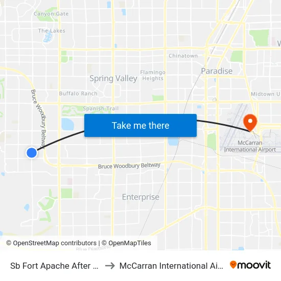 Sb Fort Apache After Post to McCarran International Airport map