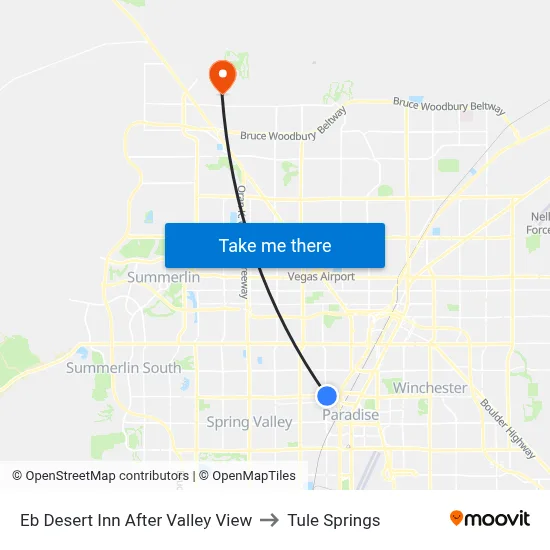 Eb Desert Inn After Valley View to Tule Springs map
