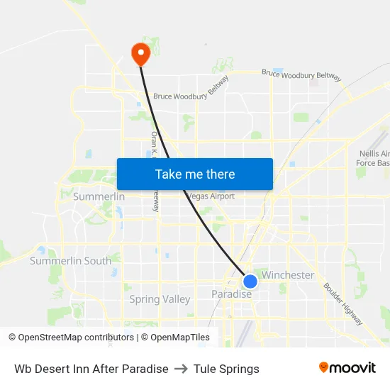 Wb Desert Inn After Paradise to Tule Springs map