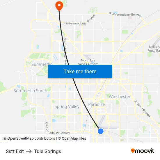 Sstt Exit to Tule Springs map
