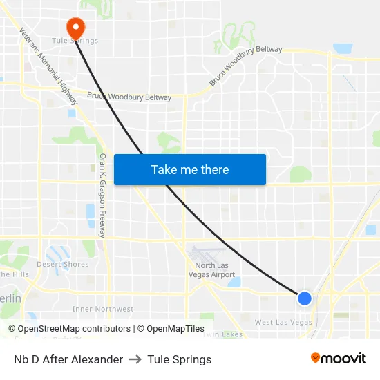 Nb D After Alexander to Tule Springs map