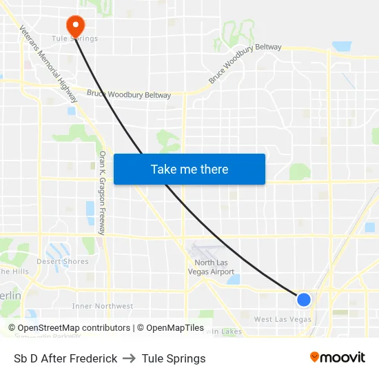 Sb D After Frederick to Tule Springs map