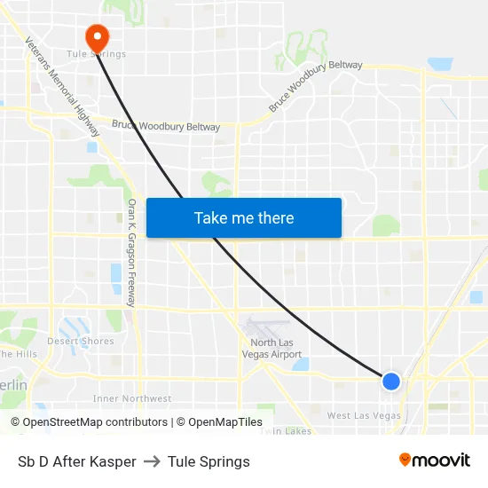 Sb D After Kasper to Tule Springs map
