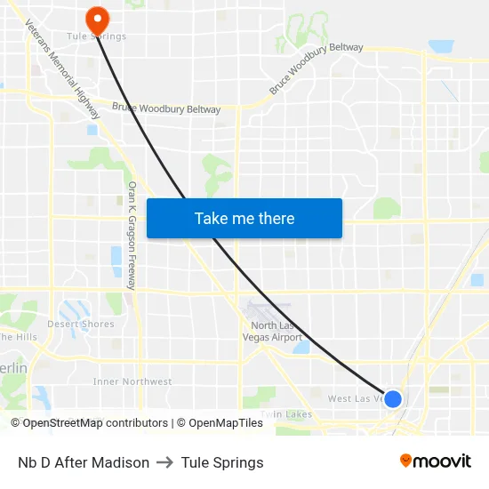 Nb D After Madison to Tule Springs map