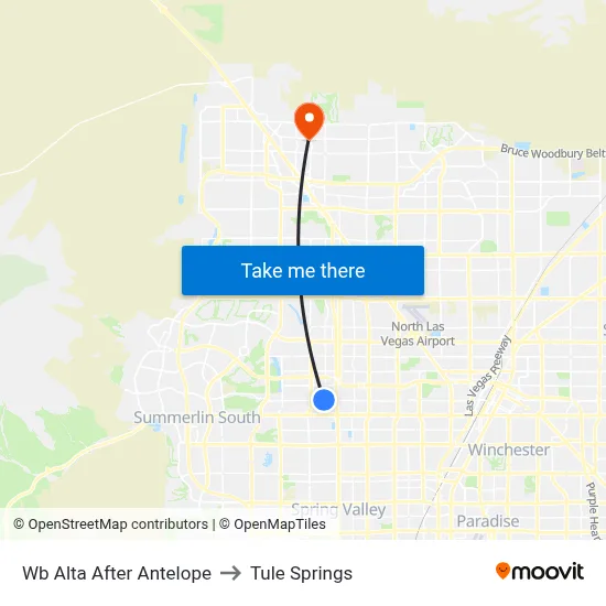 Wb Alta After Antelope to Tule Springs map