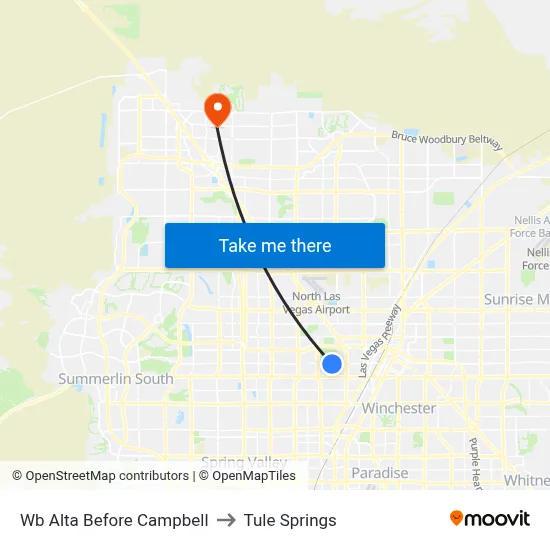 Wb Alta Before Campbell to Tule Springs map