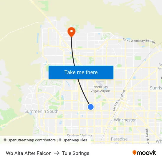 Wb Alta After Falcon to Tule Springs map