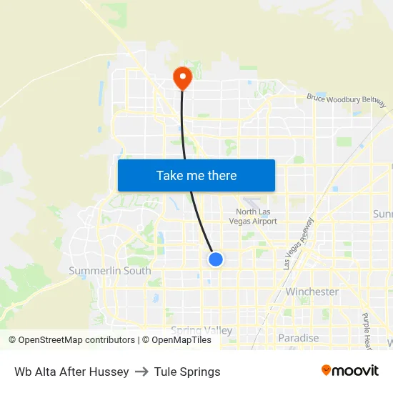Wb Alta After Hussey to Tule Springs map