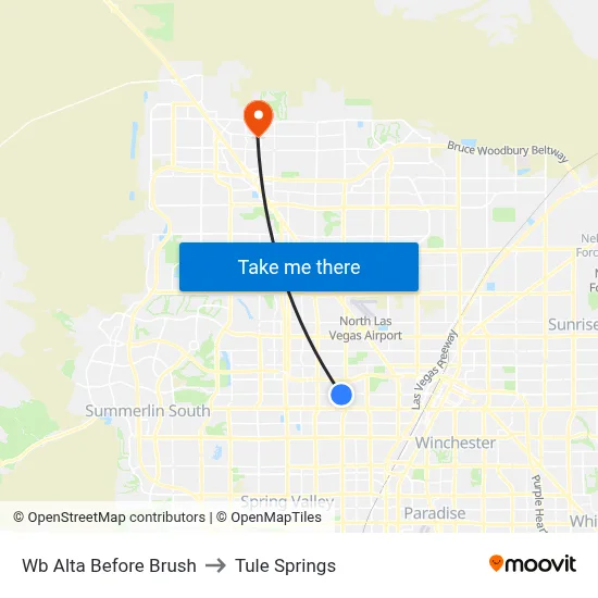 Wb Alta Before Brush to Tule Springs map
