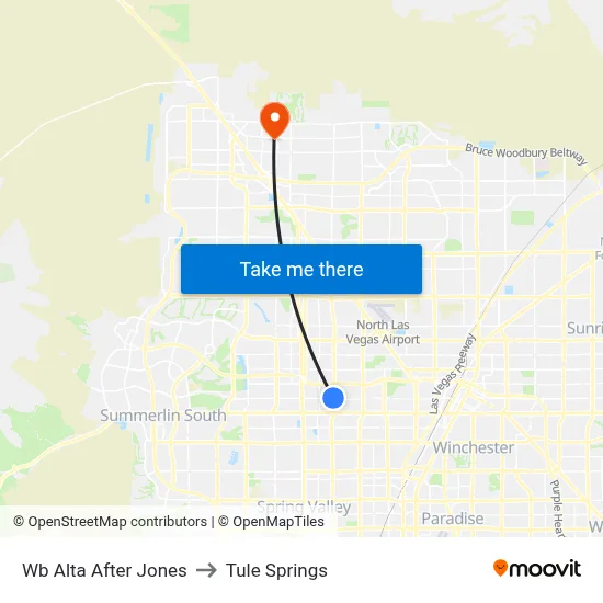 Wb Alta After Jones to Tule Springs map